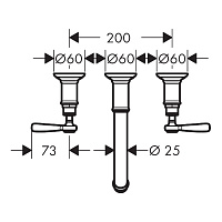 Axor Montreux Смеситель для раковины встраиваемый внешняя часть, с д/к, цвет: полир. черный хром 16534330