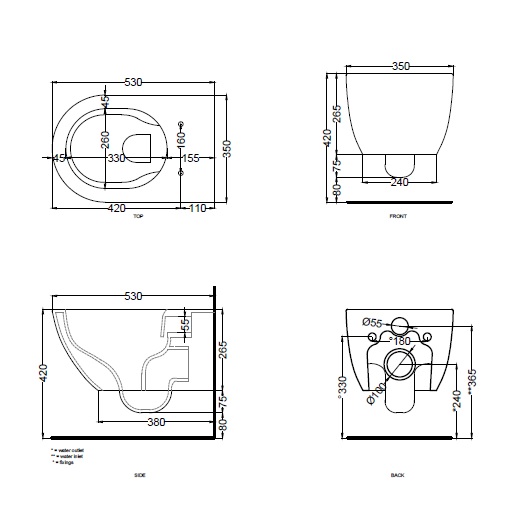 Cielo Enjoy Унитаз подвесной безободковый 35x53 см, цвет: talco EJVSK.TL