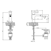 Gessi Emporio Via manzoni Смеситель для биде, однорыч., с донным клапаном, цвет: finox brus nickel 38607#149