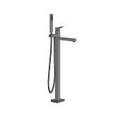 Gessi Rettangolo K Смеситель для ванны напольный, с душем, внеш. ч., цвет: black metal brushed PVD 53129#707