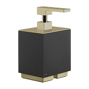 Gessi  Inverso Дозатор для жидкого мыла, подвесной, с черной колбой, цвет: brushed brass PVD 20838#727