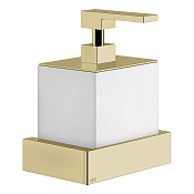 Gessi  Inverso Дозатор для жидкого мыла, подвесной, с белой колбой, цвет: brushed brass PVD 20813#727