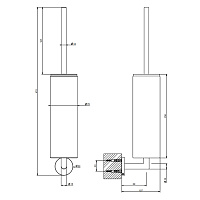 Gessi Tondo Ершик для унитаза подвесной с белой колбой, цвет: chrome 63619#031