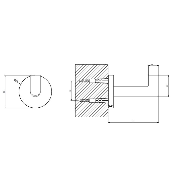Gessi Tondo Крючок для полотенец одинарный, подвесной, цвет: matte black 63621#299