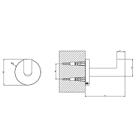 Gessi Tondo Крючок для полотенец одинарный, подвесной, цвет: matte black 63621#299