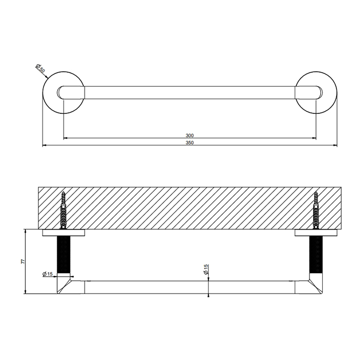 Gessi Anello Полотенцедержатель 30 см, подвесной, цвет: finox brushed nickel 63797#149