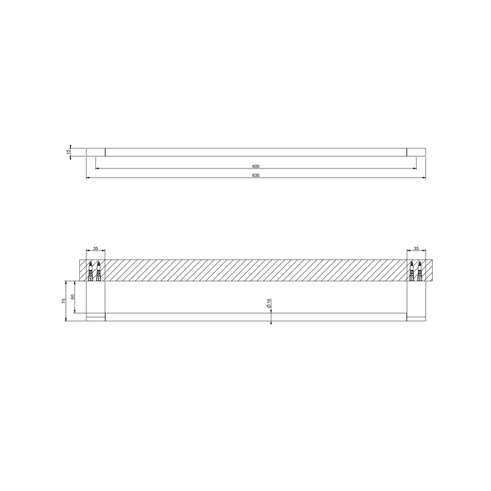 Gessi Origini Полотенцедержатель 60 см, подвесной, цвет: chrome 66504#031