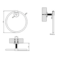Gessi Ingranaggio Полотенцедержатель кольцевой 22,4 см, цвет: chrome 63909#031