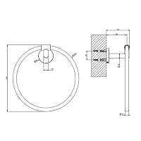 Gessi Tondo Полотенцедержатель кольцевой 22,4 см, цвет: copper PVD 63709#030
