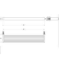 Gessi Rettangolo Полочка-решетка для душа, подвесная, 60см, цвет: black XL 20949#099