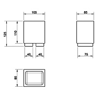 Gessi Rettangolo Стакан настольный, композит, цвет: finox brushed nickel 20832#149