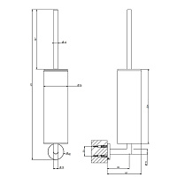 Gessi Tondo Ершик для унитаза подвесной с латунной колбой, цвет: copper PVD 63620#030