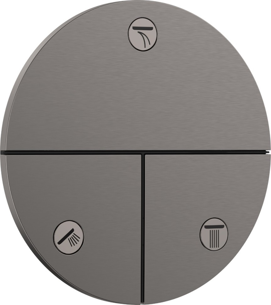Hansgrohe ShowerSelect S Переключатель потоков воды на 3 источника, внеш. ч., цвет: шлиф. черн хром 15558340