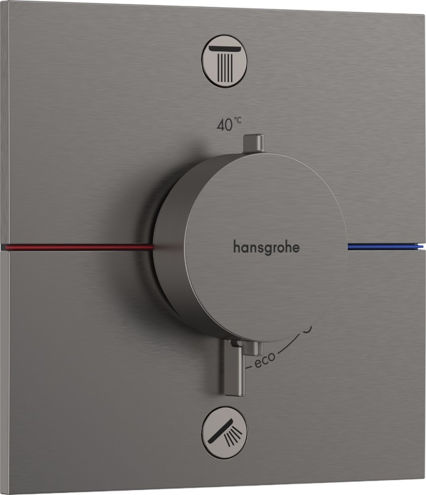 Hansgrohe ShowerSelect E Термостат для душа встраиваемый на 2 потребителя, цвет: шлиф. черный хром 15572340