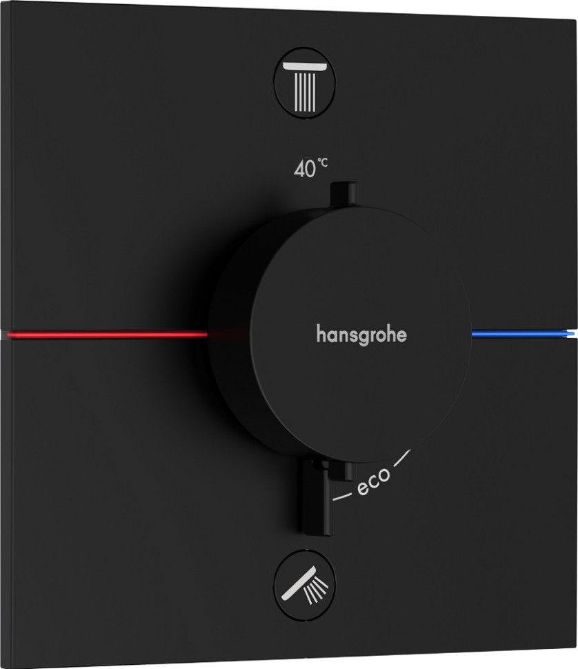 Hansgrohe ShowerSelect E Термостат для душа встраиваемый на 2 потребителя, цвет: матовый черный 15572670