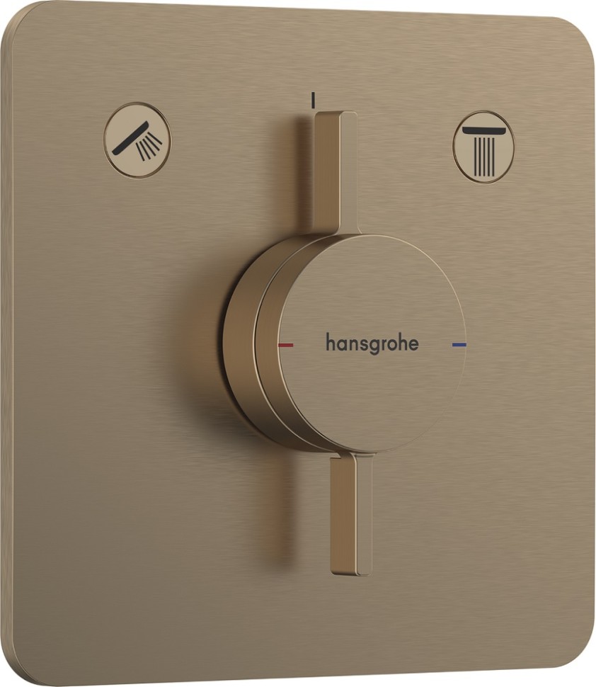 Hansgrohe DuoTurn Q Смеситель для душа встраиваемый на 2 потребителя, цвет: шлифованная бронза 75414140