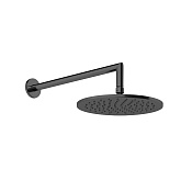 Gessi Ingranaggio Верхний душ 25 см, кронштейн настенный 36 см, цвет: black metal brushed PVD 63348#707