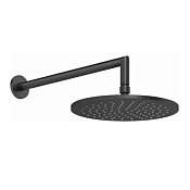 Gessi Anello Верхний душ 25 см 1 вид струи, кронштейн настенный 35,8 см, цвет: matte black 63348#299