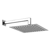 Gessi Emporio Shower Верхний душ 30x30 см 1 вид струи, кронштейн настенный 34 см, цвет: mirror steel 93348#238