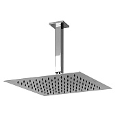 Gessi Emporio Shower Верхний душ 30x30 см 1 вид струи,кронштейн потолочный 25 см, цвет: mirror steel 93351#238