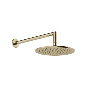 Gessi Ingranaggio Верхний душ 25 см 1 вид струи, кронштейн настенный 36 см, цвет: brushed brass PVD 63348#727