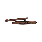 Gessi 316 Верхний душ 35,5 см 1 вид струи, кронштейн настенный 45 см, цвет: copper brushed PVD 54148#708