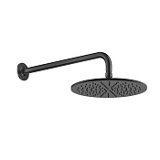 Gessi Inciso Верхний душ 30 см 1 вид струи, кронштейн настенный 39 см, цвет: black metal brushed PVD 58248#707