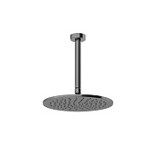 Gessi Ingranaggio Верхний душ 25 см, кронштейн потолочный 26 см, цвет: black metal brushed PVD 63352#707