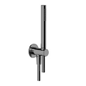 Gessi Anello Душевой гарнитур: лейка, держатель, шланг 150 см, цвет: black metal brushed PVD 63329#707