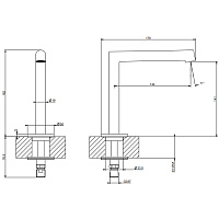 Gessi Ingranaggio Излив отдельностоящий, высота 14,1 см, цвет: black metal brushed PVD 63321#707
