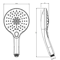 Gessi Emporio Shower Душевая лейка 3 режима струи с кнопочным переключателем, цвет: chrome 47351#031
