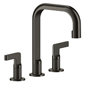 Gessi Inciso Смеситель для раковины без донного клапана двухвент., цвет: black metal brushed PVD 58013#707