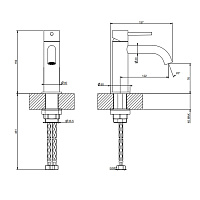 Gessi 316 Смеситель для раковины без донного клапана однорычажный, цвет: matte black 54002#299