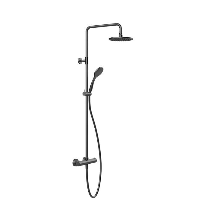 Gessi Emporio Shower Душевая стойка: термостат, верхний душ, лейка, шланг 150 см, цвет: matte black 35181#299