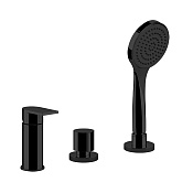 Gessi Emporio Via manzoni Смеситель на борт ванны, на 3 отв., с ручн. душем, цвет: Matte Black 38643#299