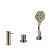 Gessi Emporio Via tortona Смеситель на борт ванны, на 3 отв., с ручным душем, цвет: Finox Br Nickel 18643#149