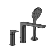 Gessi Emporio Via manzoni Смеситель на борт ванны, на 3 отв., с ручн. душем, цвет: Matte Black 38634#299