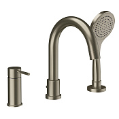 Gessi Emporio Via tortona Смеситель на борт ванны, на 3 отв., с ручным душем, цвет: Finox Br Nickel 18637#149