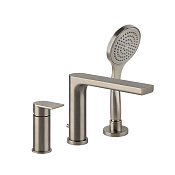 Gessi Emporio Via manzoni Смеситель на борт ванны, на 3 отв., с ручн. душем, цвет: Finox Br Nickel 38634#149