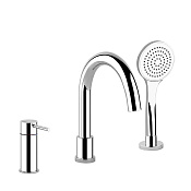 Gessi Emporio Via tortona Смеситель на борт ванны, на 3 отв., с ручным душем, цвет: Chrome 18637#031