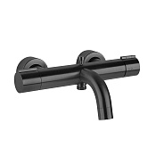 Gessi Via Tortona Термостат для ванны на 2 потребителя, излив 20,3 см, цвет: matte black 18711#299