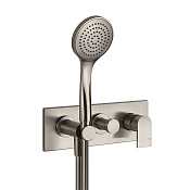 Gessi Via Manzoni Смеситель для ванны встраиваемый, 2 потребителя, лейка, цвет: finox brushed nickel 44900#149