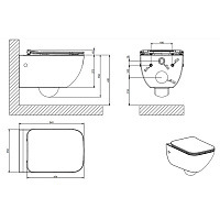 Gessi Origini Унитаз подвесной 54x35 см, крышка микролифт, встроенный сифон, цвет: white ceramic 39118#518