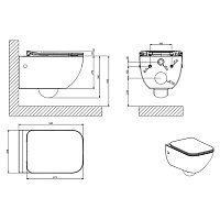 Gessi Origini Унитаз подвесной 54x35 см, микролифт, встроенный сифон, цвет: matt white ceramic 39118#531