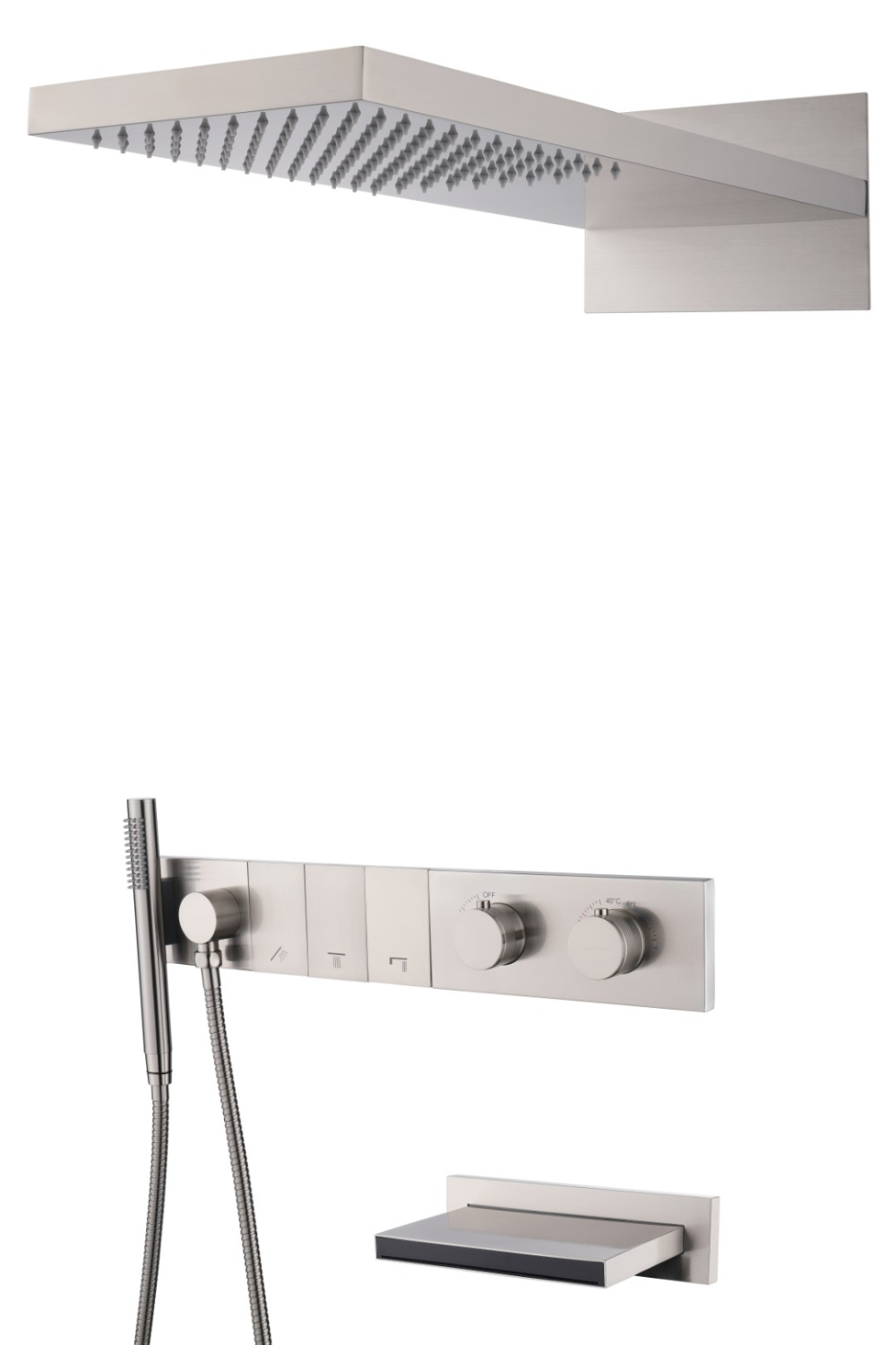 Boheme Zodiac Душевой комплект встраиваемый - термостат, душ, 3 потребителя, цвет: nickel brush 133-2-NB