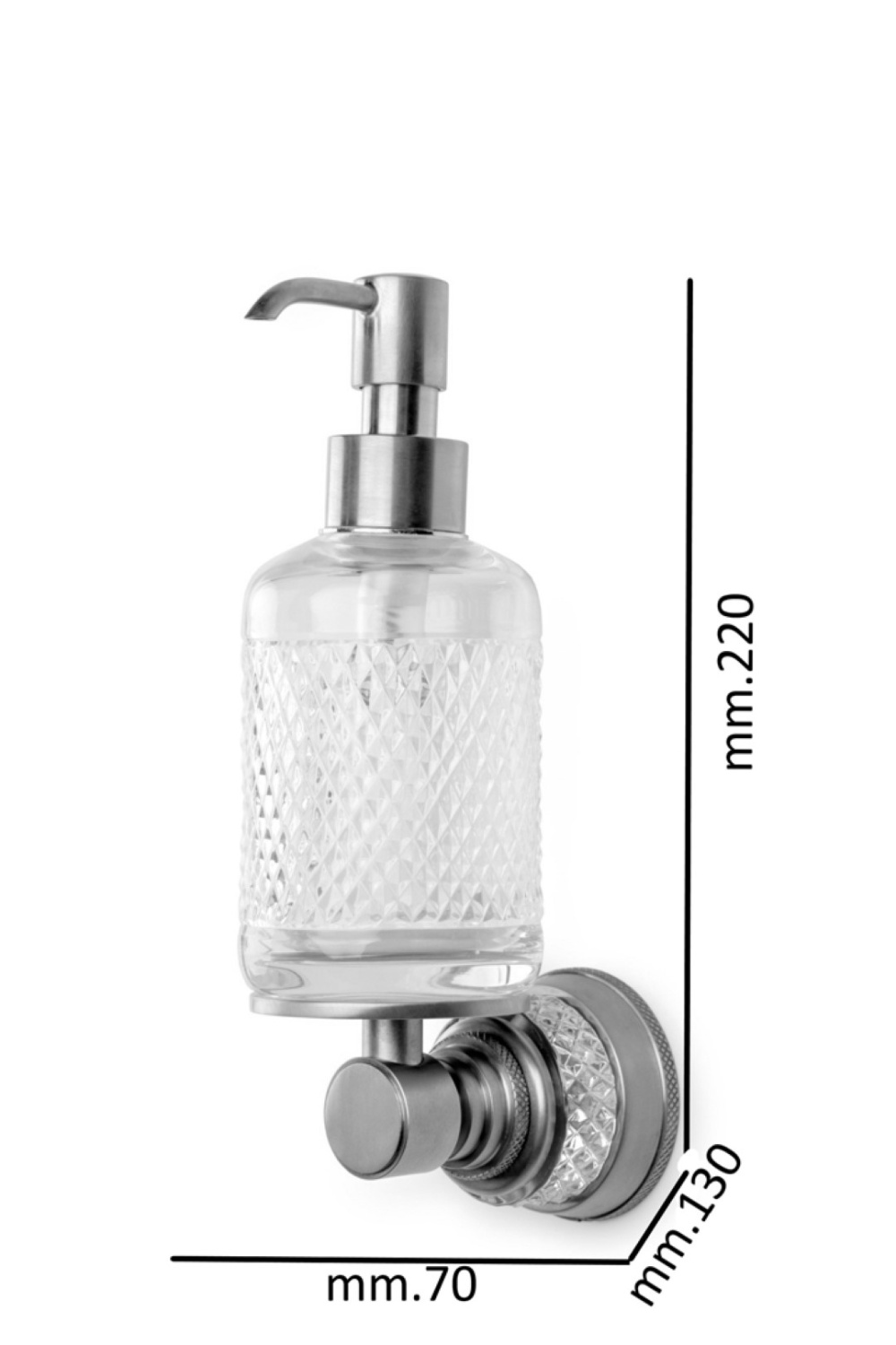 Boheme Aura Дозатор для жидкого мыла, подвесной, стеклянная колба, цвет: gold 10247-G