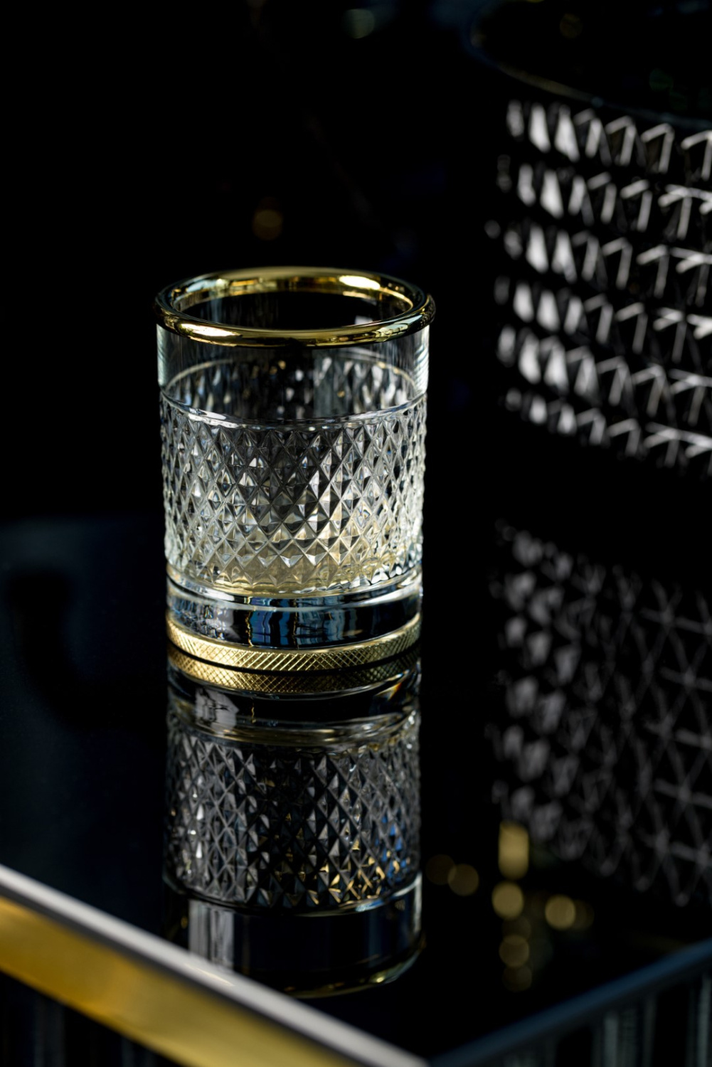 Boheme Aura Стакан настольный, стеклянный полупрозрачный, цвет: gold 10252-G