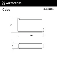 Whitecross Cubo Держатель туалетной бумаги подвесной цвет: золото глянцевое CU2460GL