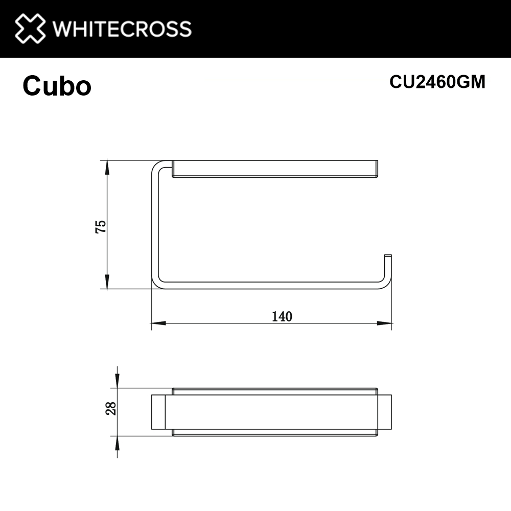 Whitecross Cubo Держатель туалетной бумаги подвесной цвет: оружейная сталь CU2460GM