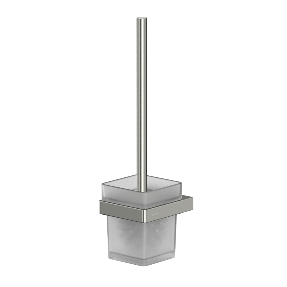 Whitecross Cubo Ершик для унитаза подвесной со стеклянной колбой, цвет: никель брашированный CU2470NIB